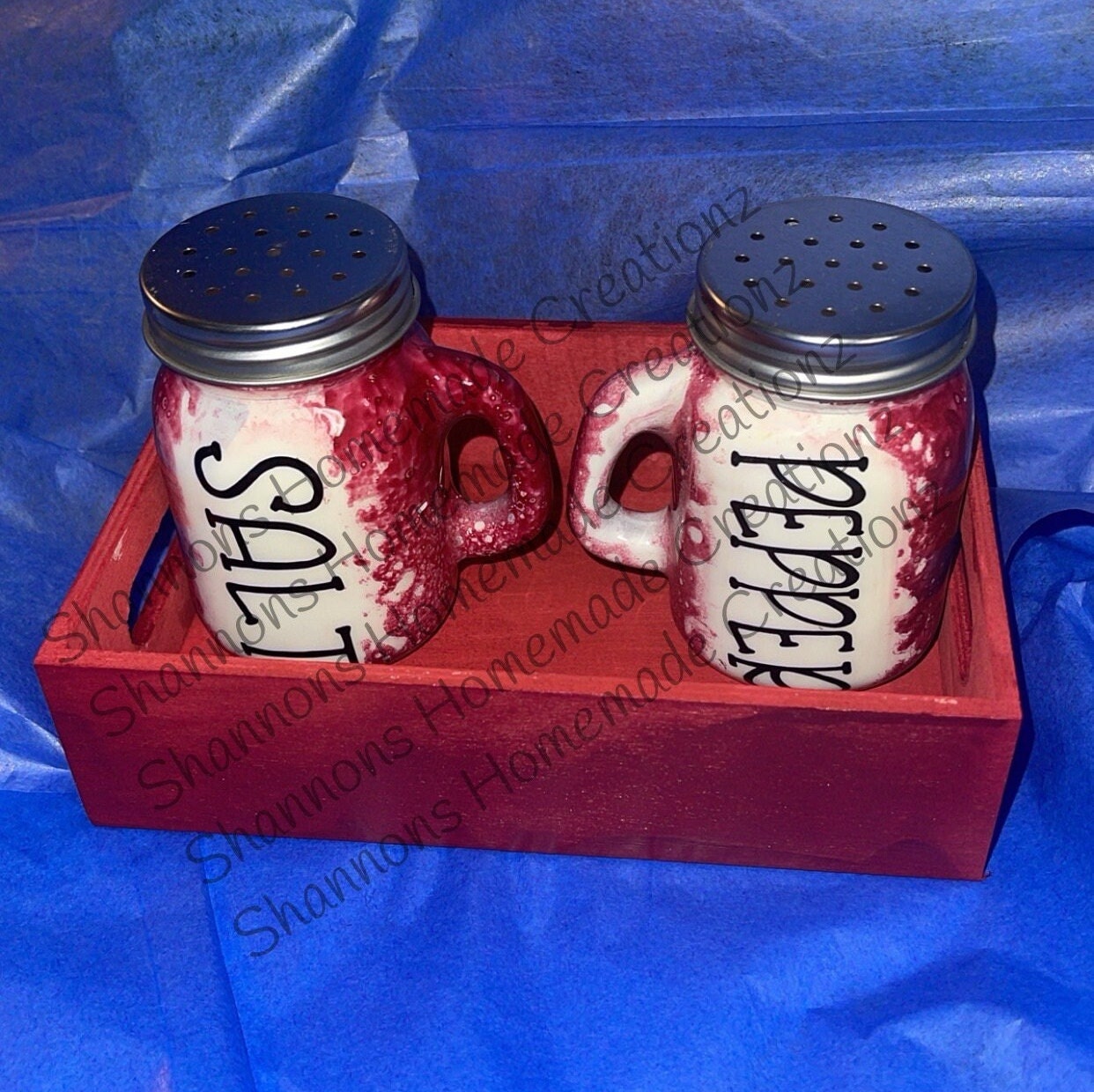 Handmade designed salt and pepper shakers