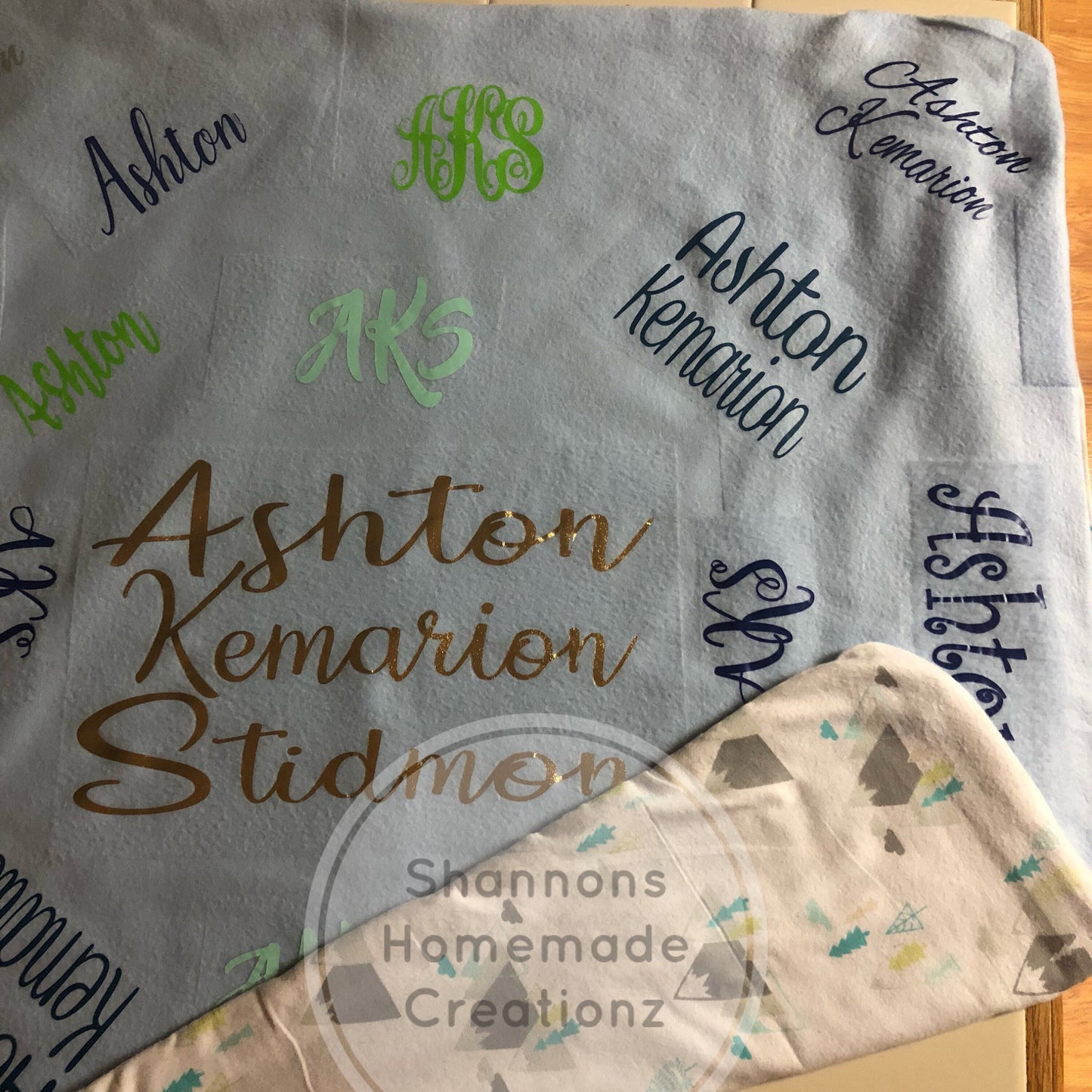 Baby blanket with names