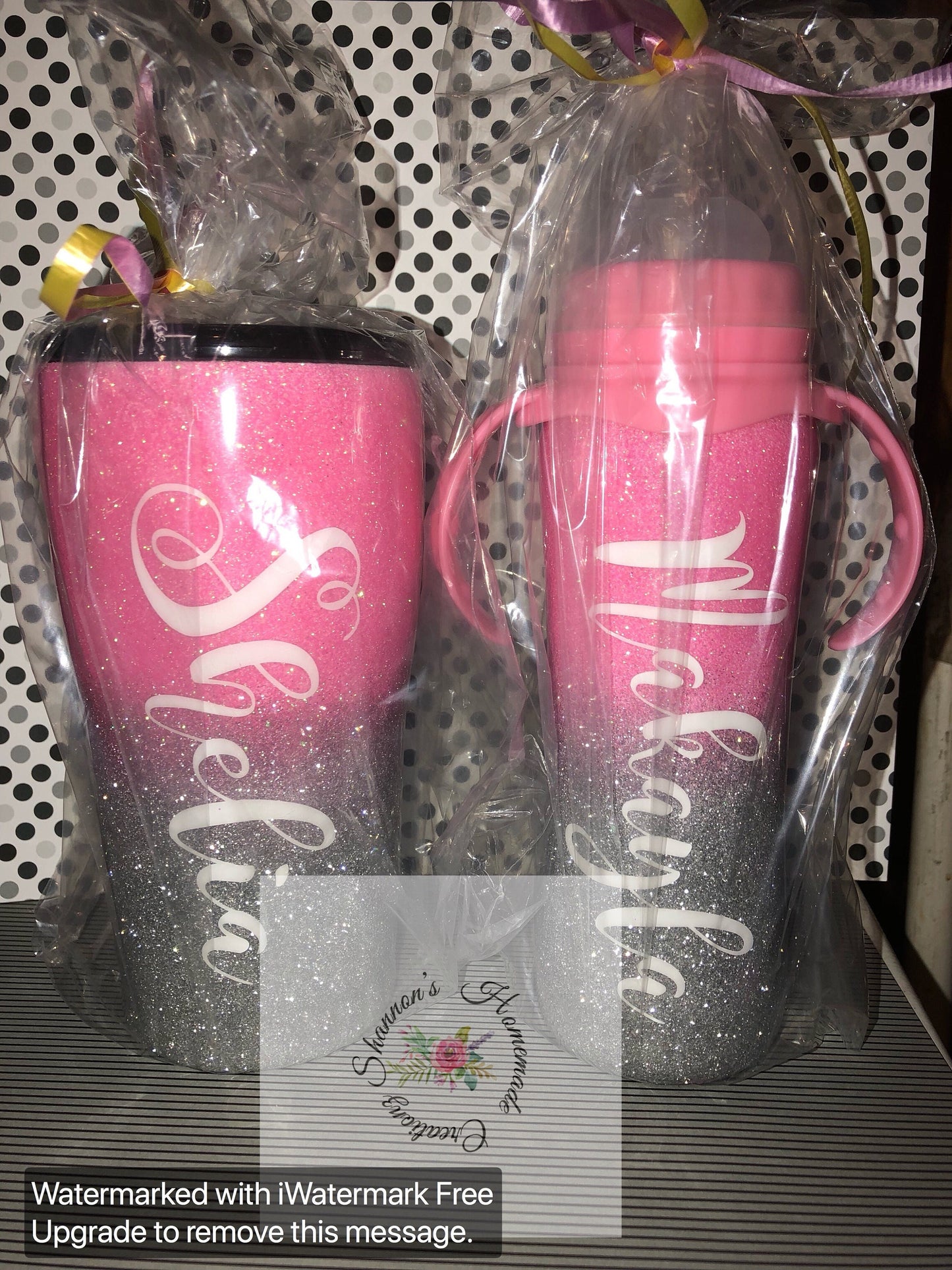 Glittered mommy and me  matching sets tumbler and bottle/sippy cup!