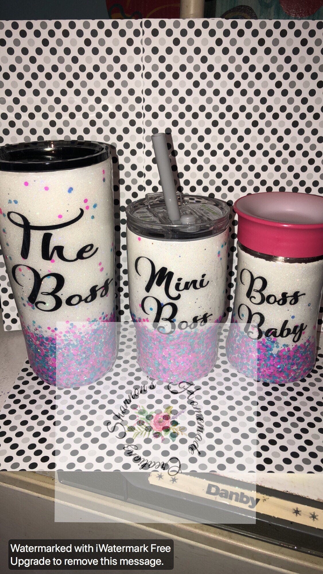 Glittered mommy and me  matching sets tumbler and bottle/sippy cup!