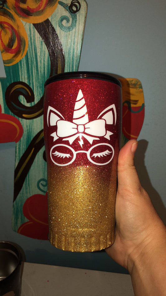 Inspired unicorn HP glitter tumbler!!