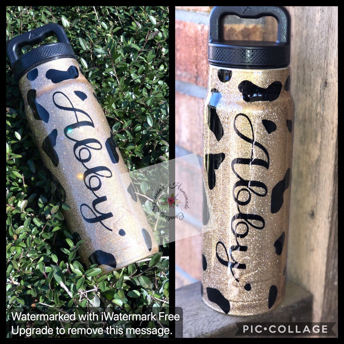 Leopard print water bottle 24 oz