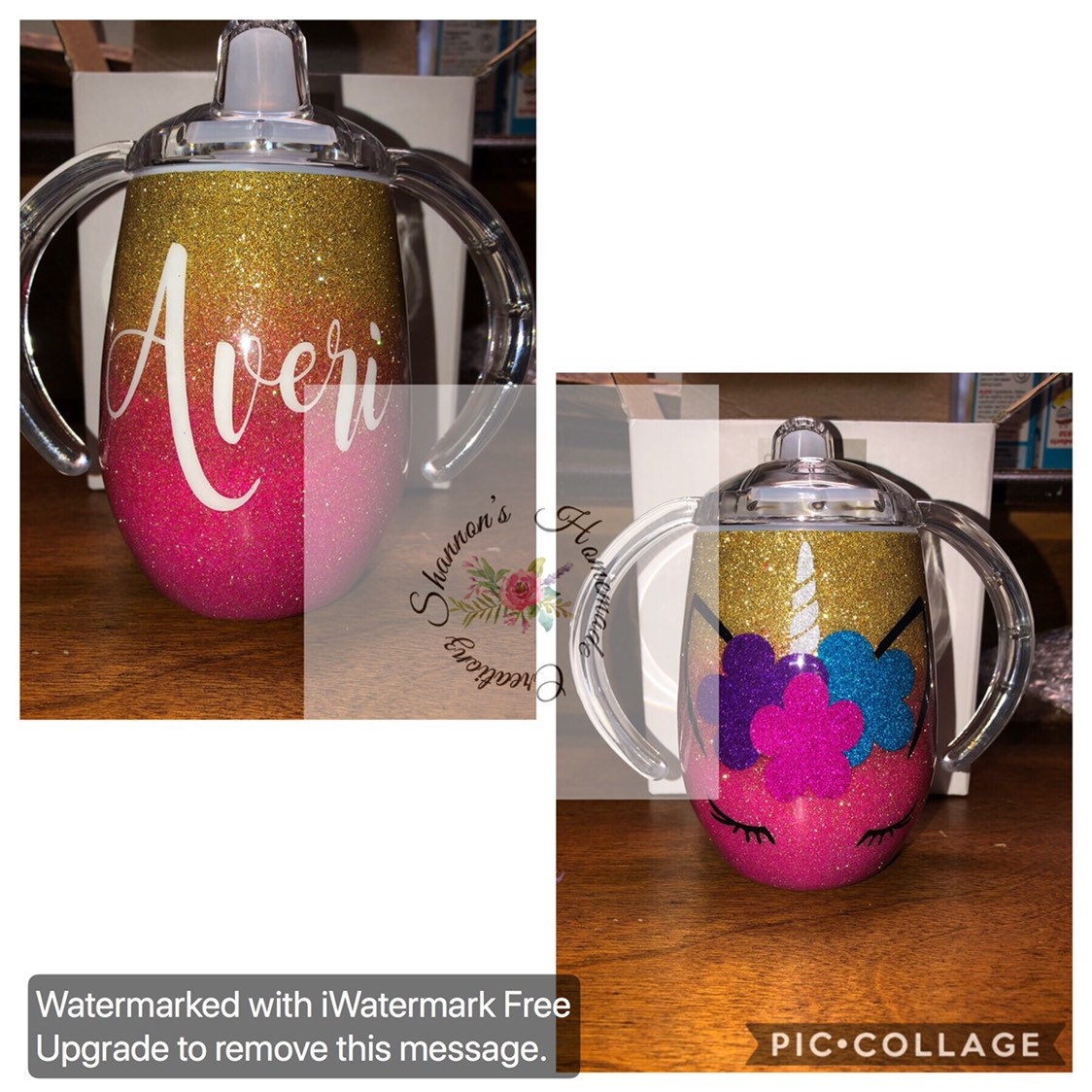 Unicorn inspired Sippy cup Hogg brand