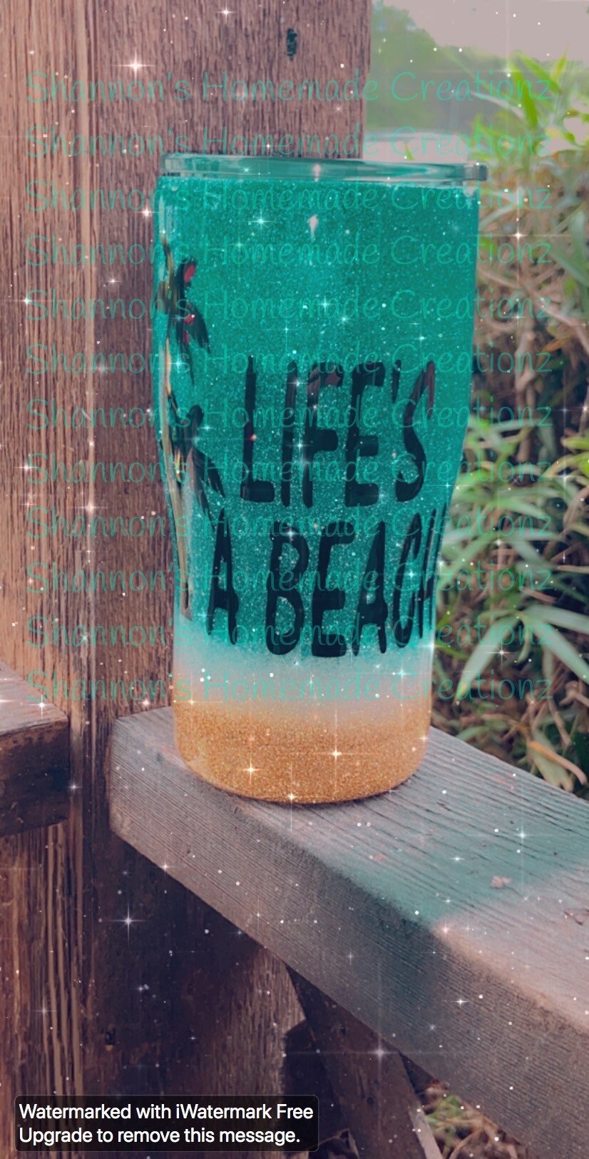 20oz beach themed tumbler