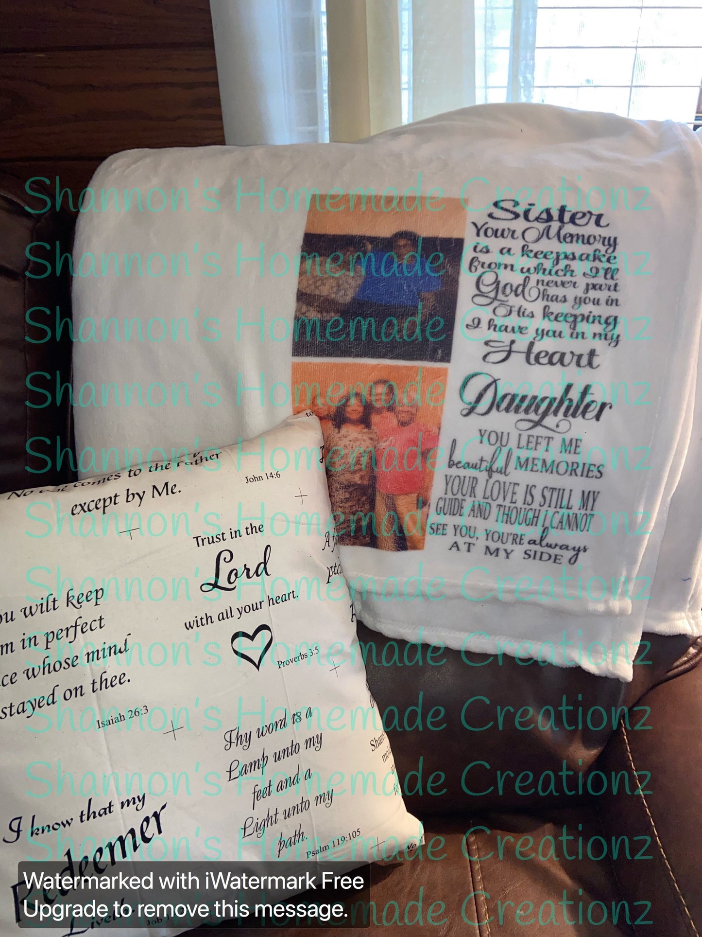 Memoriam pillow and blanket sets