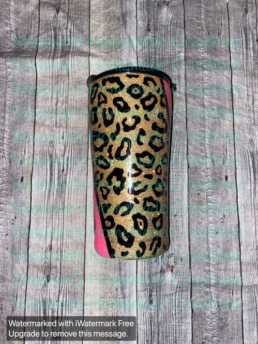 Leopard swirl tumbler 20oz