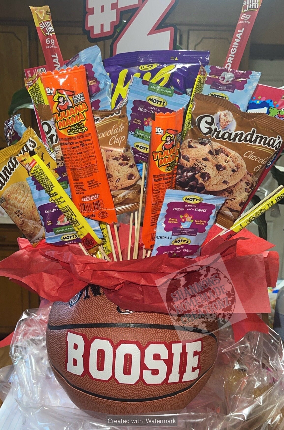 Basketball candy bouquet